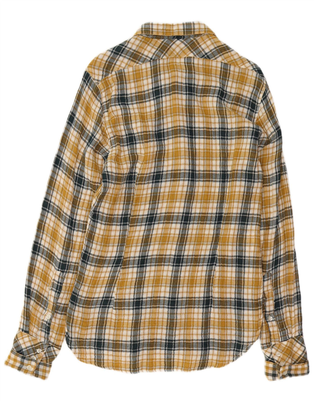 Camicia da uomo Cycle in cotone a quadri grandi gialli