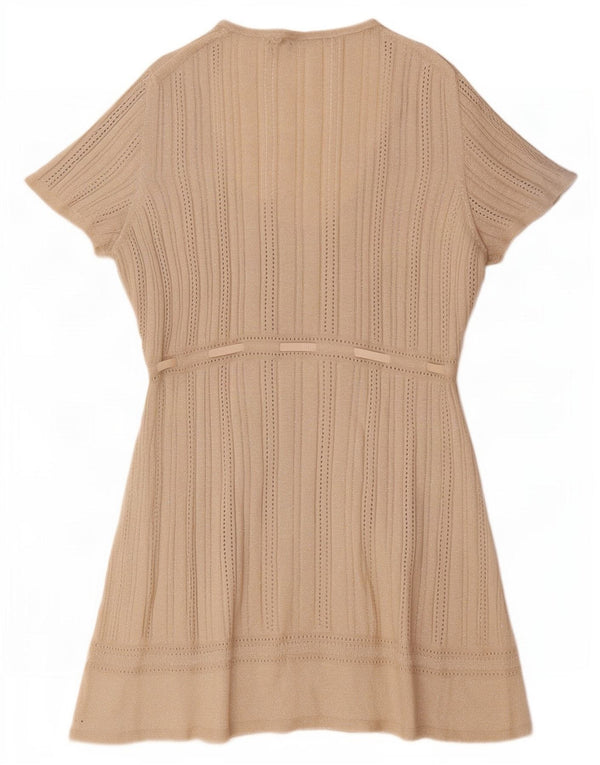 Abito maglione a maniche corte da donna Marks & Spencer UK 20 2XL Acrilico beige