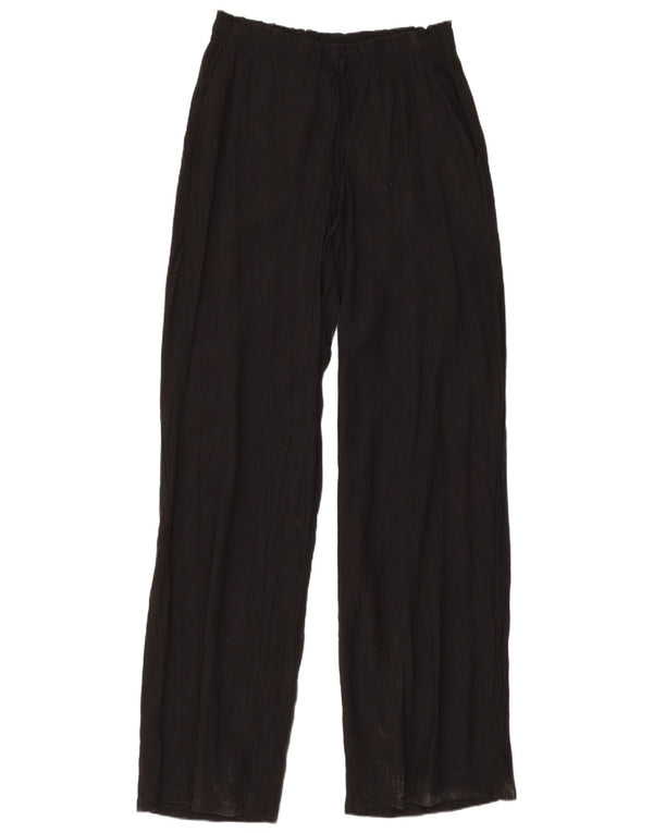 Pantaloni casual dritti da donna Zara piccoli W26 L30 viscosa nera