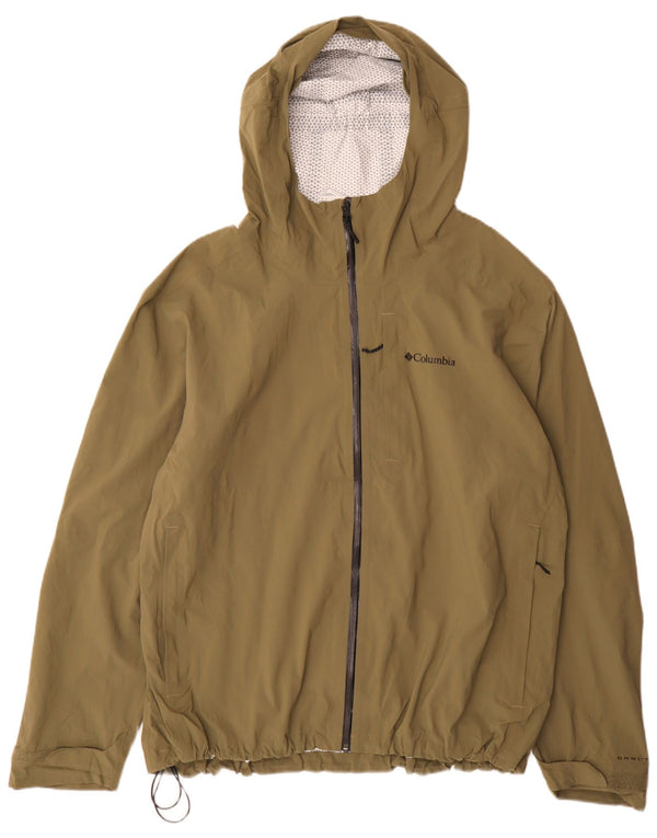Giacca antipioggia da uomo con cappuccio Columbia UK 44 2XL Verde Nylon Sports