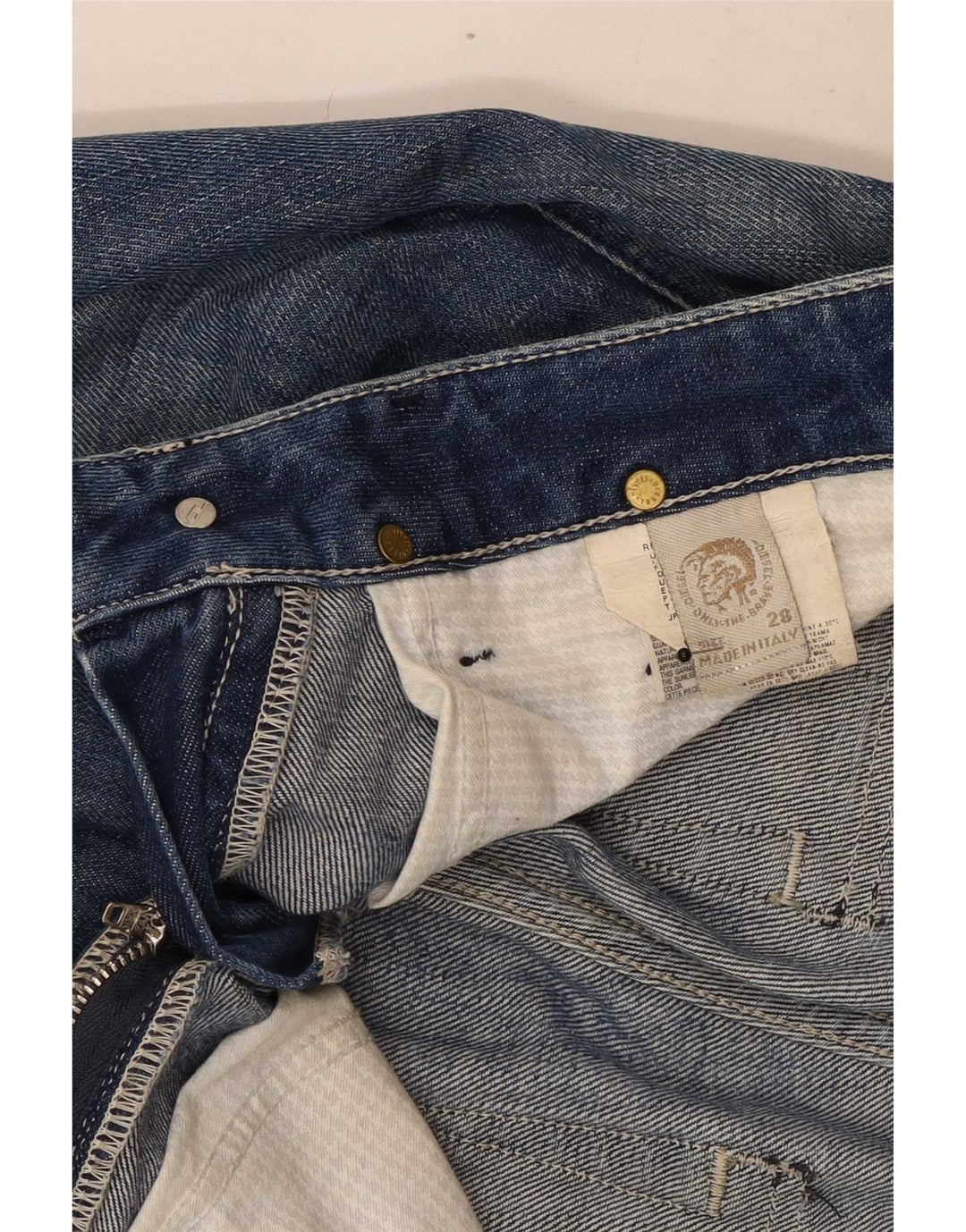 Jeans slim invecchiati da donna Diesel W28 L32 cotone blu