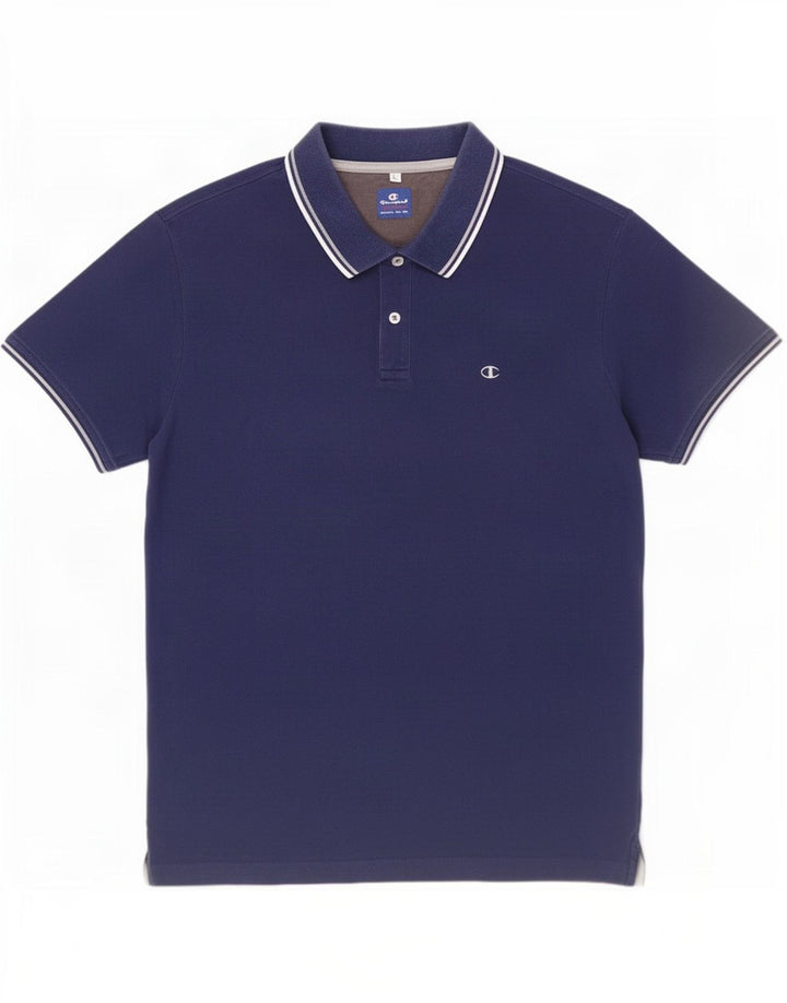Polo da uomo Champion a righe grandi blu navy