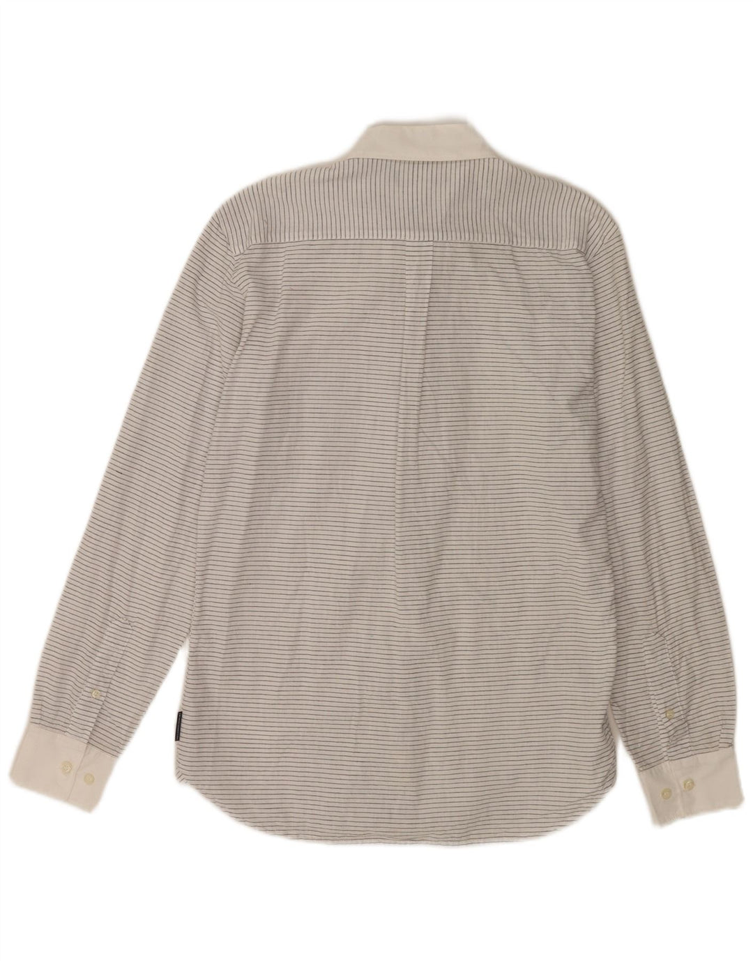 FRENCH CONNECTION Camicia da uomo piccola in cotone gessato bianco