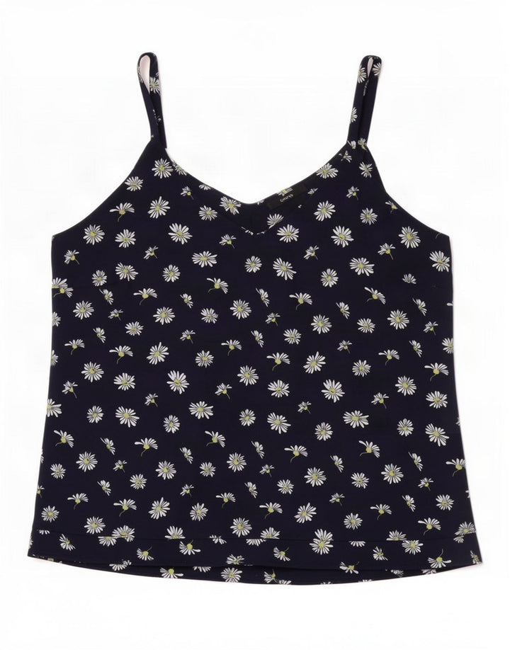 George Womens Cami Top UK 16 Grande poliestere floreale blu navy