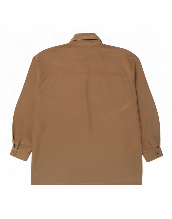 Camicetta camicia oversize da donna vintage EU 46 XL Cachi