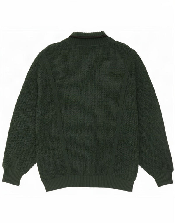 Carlo Colucci Maglione da uomo con collo a scialle e vestibilità ampia IT 52 Large Verde