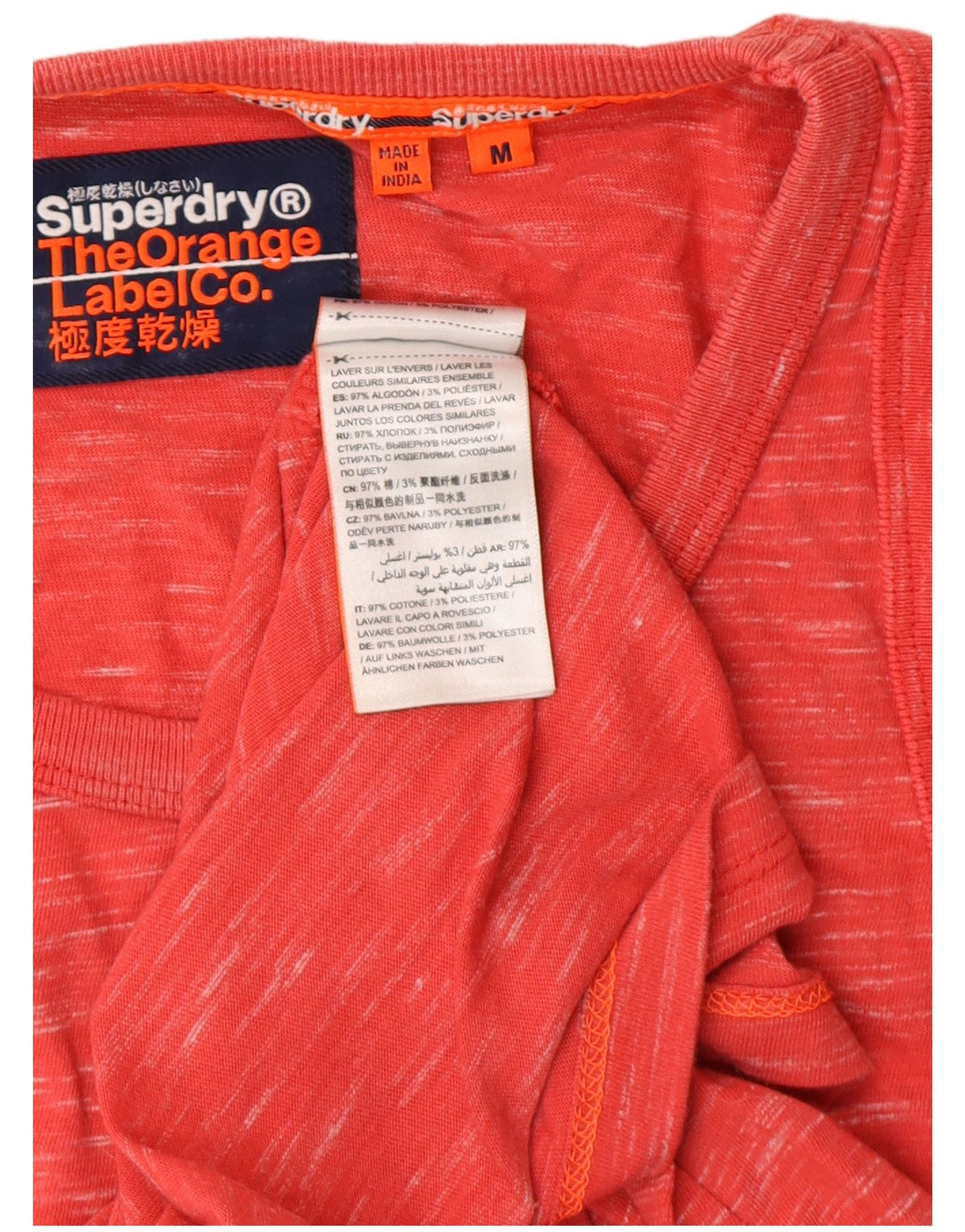 Canotta da uomo SUPERDRY in cotone screziato rosso medio