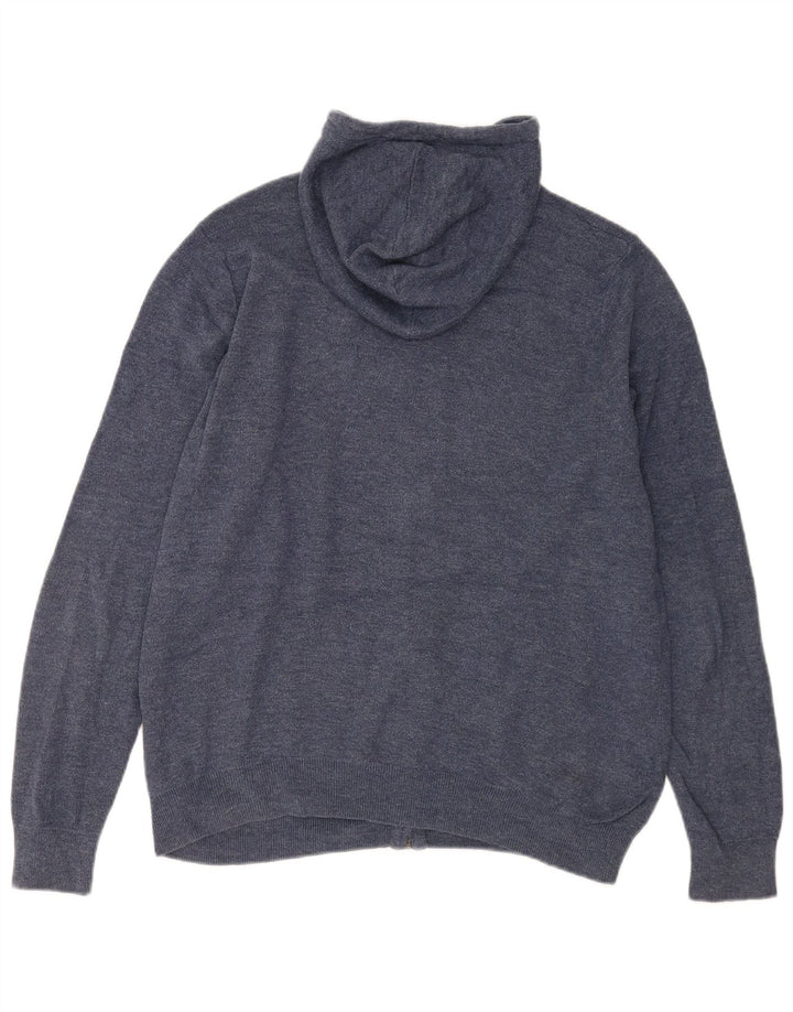Maglione cardigan con cappuccio da uomo Marks & Spencer in cotone blu medio