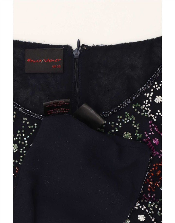 Camicetta da donna Frank Usher Top UK 20 2XL Poliestere floreale blu navy