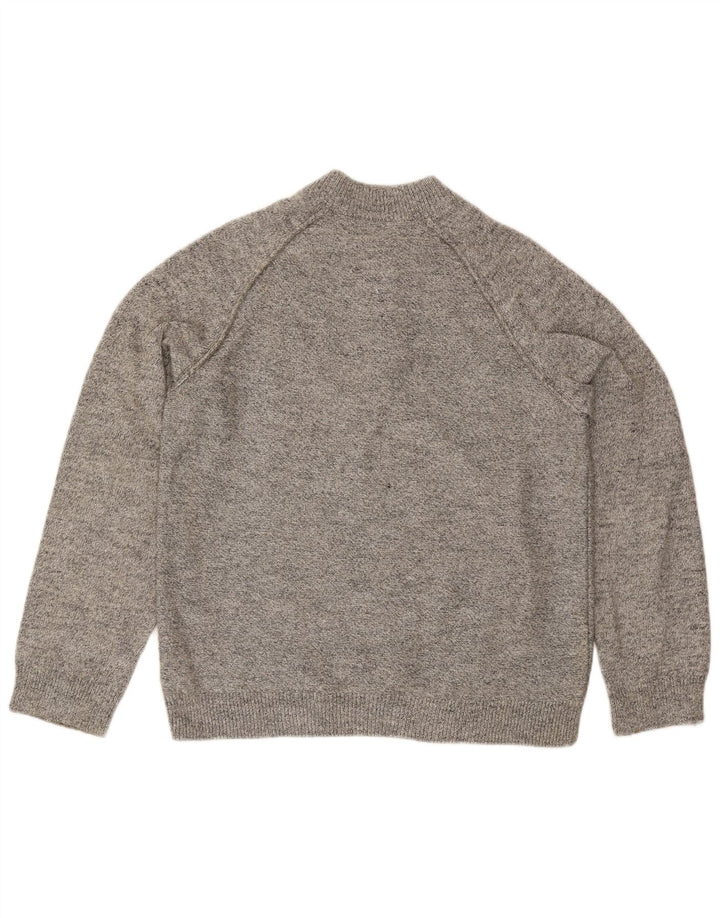 Maglione da uomo Marks & Spencer vestibilità regolare con zip e collo grande grigio screziato