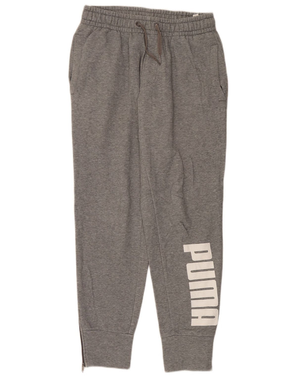 Puma Womens Graphic Tracksuit Trousers Joggers UK 14 Medium  Grey Cotton