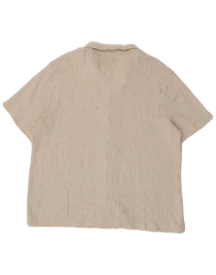 Camicia a maniche corte da uomo Marks & Spencer 2XL cotone bianco sporco