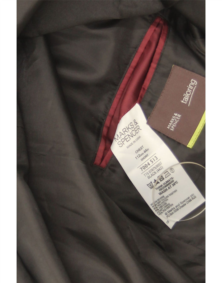 Giacca blazer a 2 bottoni Marks & Spencer da uomo UK 44 XL poliestere nero
