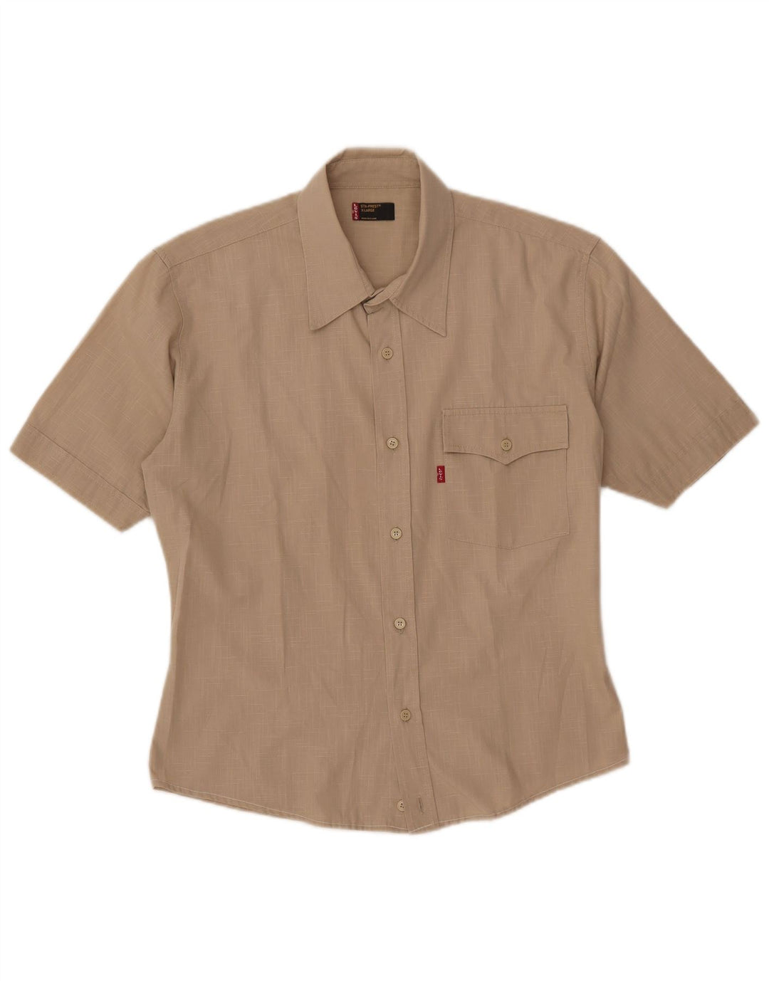 Camicia a maniche corte Sta-Prest da donna Levi's UK 18 XL Beige a quadri