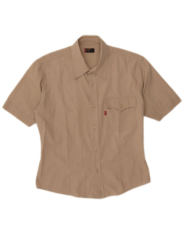Camicia a maniche corte Sta-Prest da donna Levi's UK 18 XL Beige a quadri