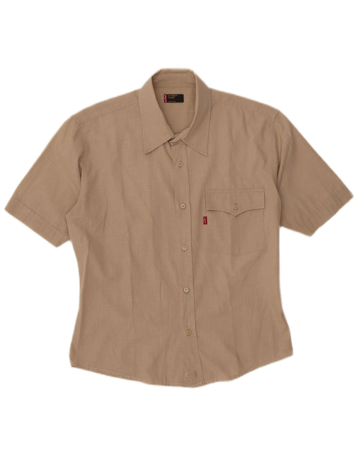 Camicia a maniche corte Sta-Prest da donna Levi's UK 18 XL Beige a quadri