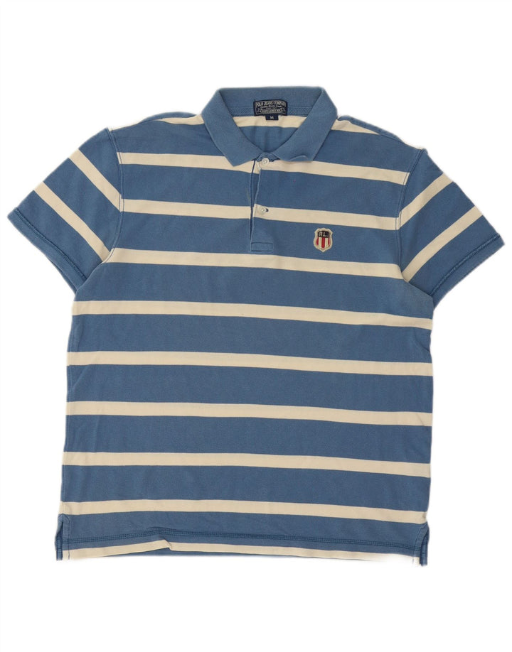 Polo da uomo RALPH LAUREN in cotone a righe blu medio
