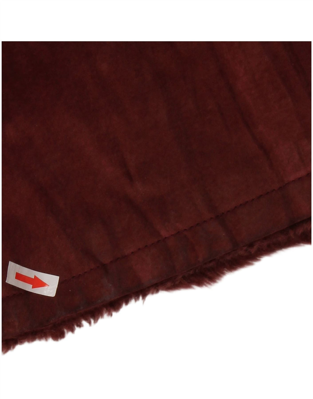 Giacca da donna in pelle scamosciata Sherpa VINTAGE UK 14 in pelle bordeaux media