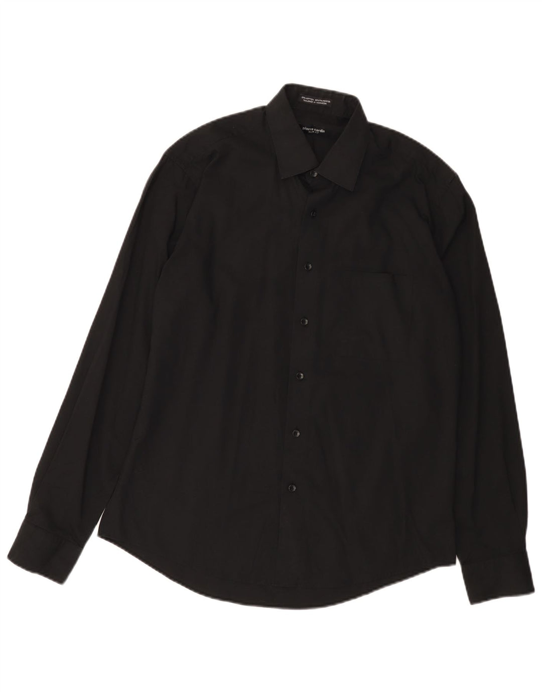 PIERRE CARDIN Camicia slim fit da uomo taglia 15 1/2 media cotone nero