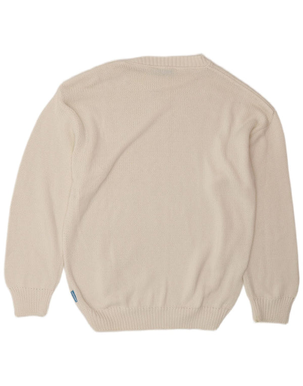 Maglione maglione girocollo da uomo Carrera XL in cotone bianco