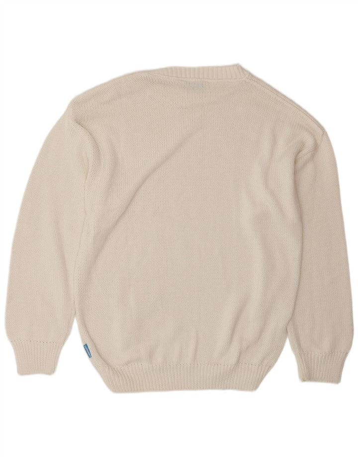 Maglione maglione girocollo da uomo Carrera XL in cotone bianco