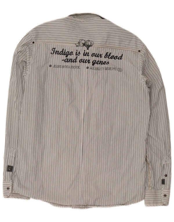 Camicia grafica da uomo Jack & Jones grande cotone a righe grigie