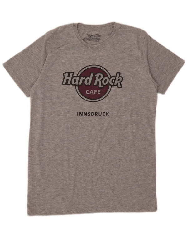T-shirt grafica da uomo Hard Rock Café di Innsbruck, in cotone grigio medio