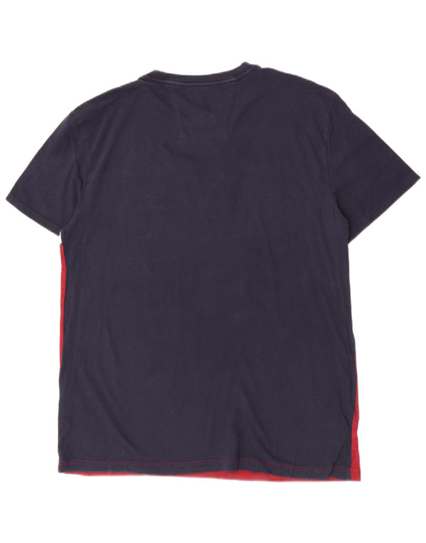 T-shirt da uomo Nautica Top XL in cotone color block blu navy
