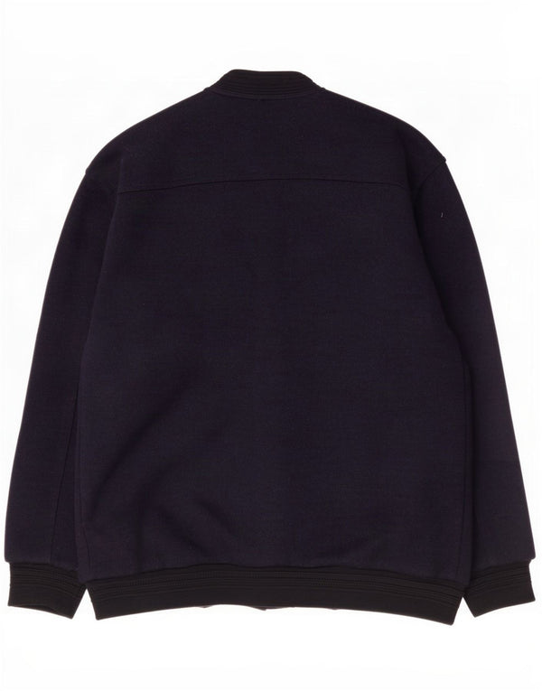 Giubbotto bomber in maglia da uomo vintage UK 40 grande blu navy