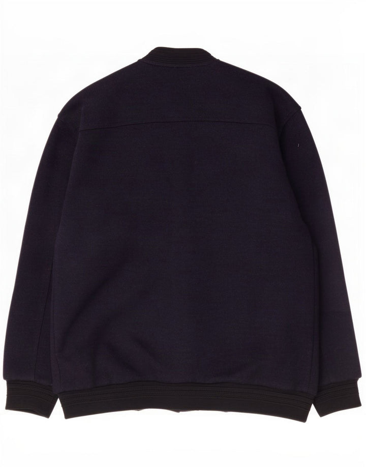 Giubbotto bomber in maglia da uomo vintage UK 40 grande blu navy