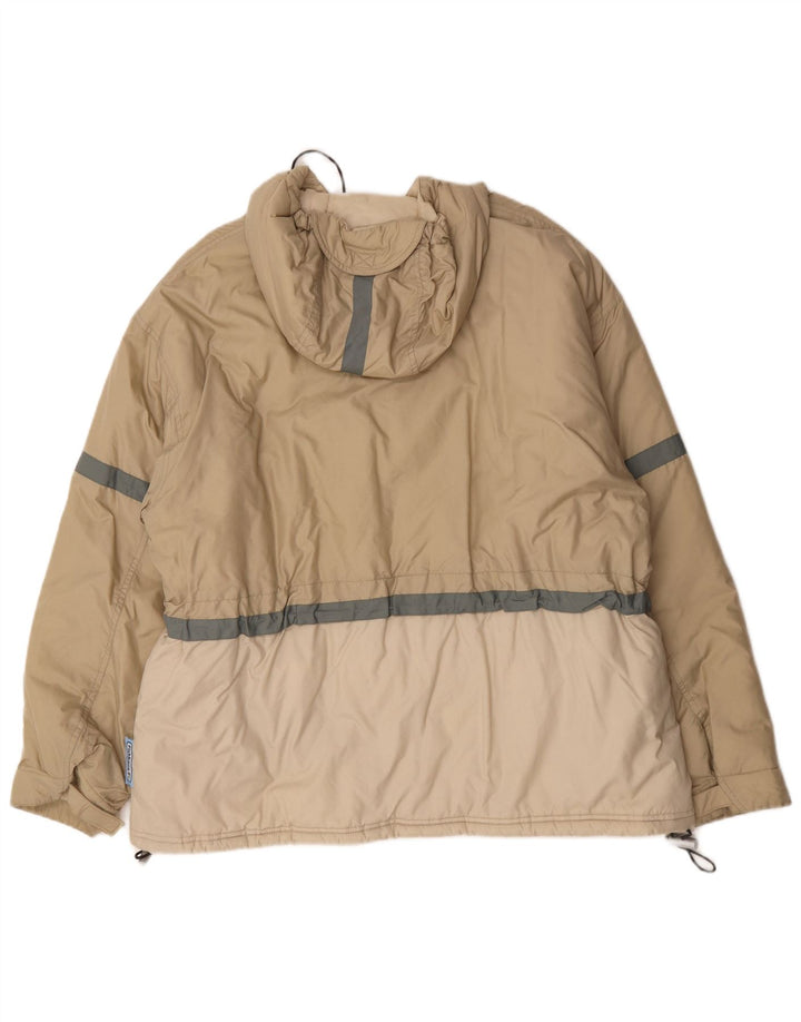 Giacca anorak da uomo con cappuccio Fishbone UK 40 Large Beige Colourblock Nylon