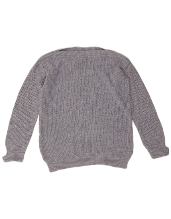 Maglione maglione oversize con scollo a barca da donna Marks & Spencer UK 10 piccolo blu