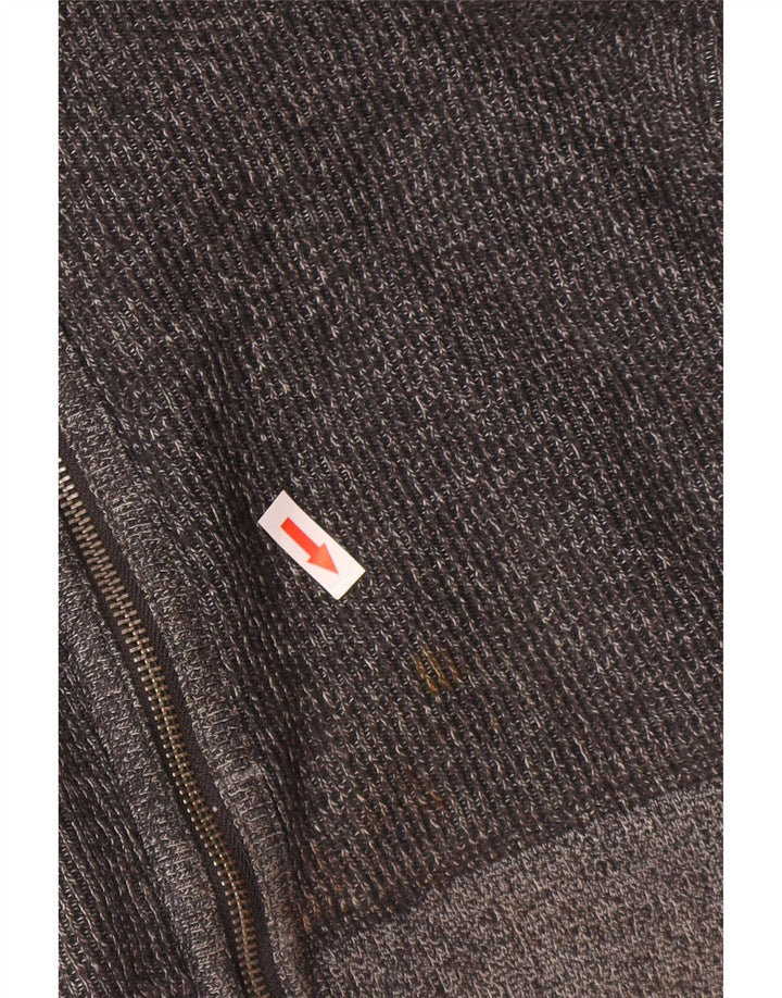 Maglione cardigan da uomo Fat Face Grande cotone chiazzato grigio