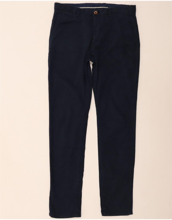 Pantaloni chino slim fit da uomo Massimo Dutti EU 44 Large W34 L33 Blu navy