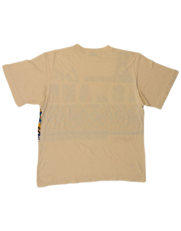 T-shirt grafica da uomo Byblos Top grande in cotone beige