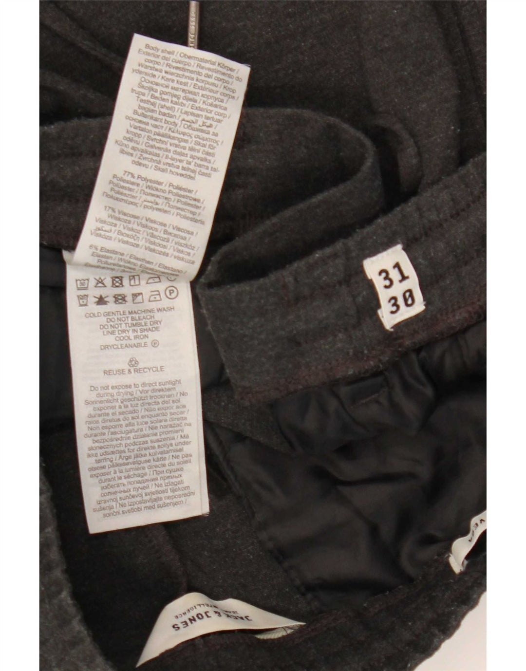 Pantaloni corti da uomo Jack & Jones W31 L24 poliestere grigio