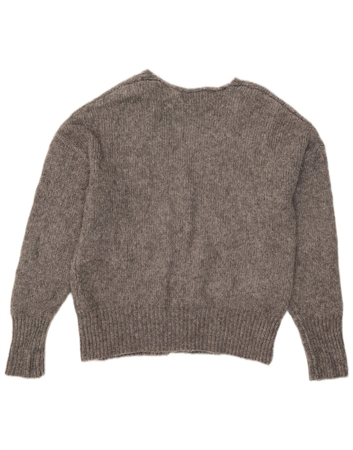 Maglione cardigan da donna Zara UK 14 Acrilico screziato grigio medio