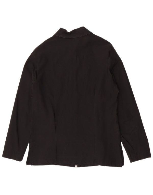 Giacca in giubbotto vintage da donna UK 14 in viscosa nera media