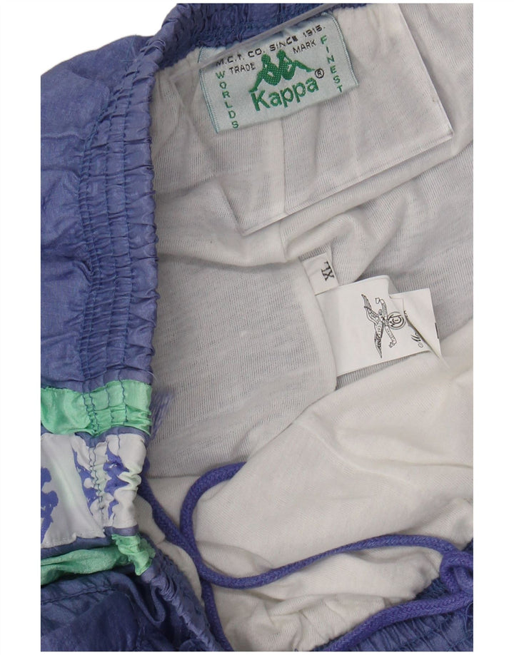 Pantaloni da tuta con grafica Kappa da uomo XL Viola Colourblock in poliammide