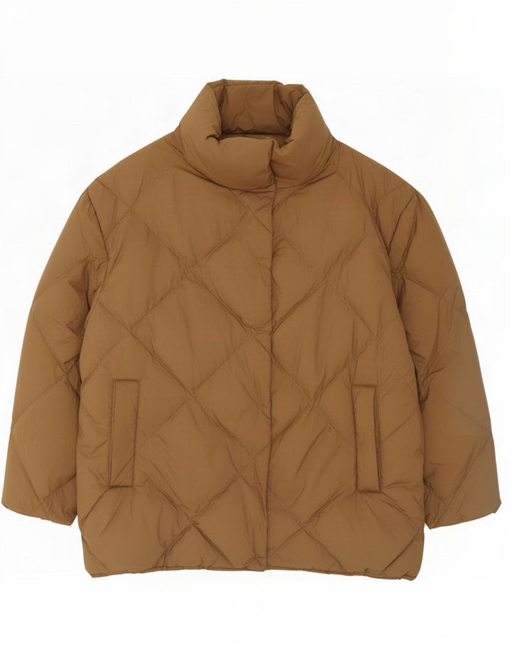 Giacca imbottita oversize da donna Marks & Spencer UK 16 grande poliestere marrone