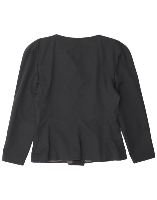 KRIZIA Womens Blazer Jacket IT 46 Large Black Wool