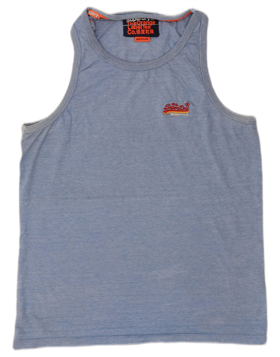 Canotta da uomo SUPERDRY in cotone gessato blu medio