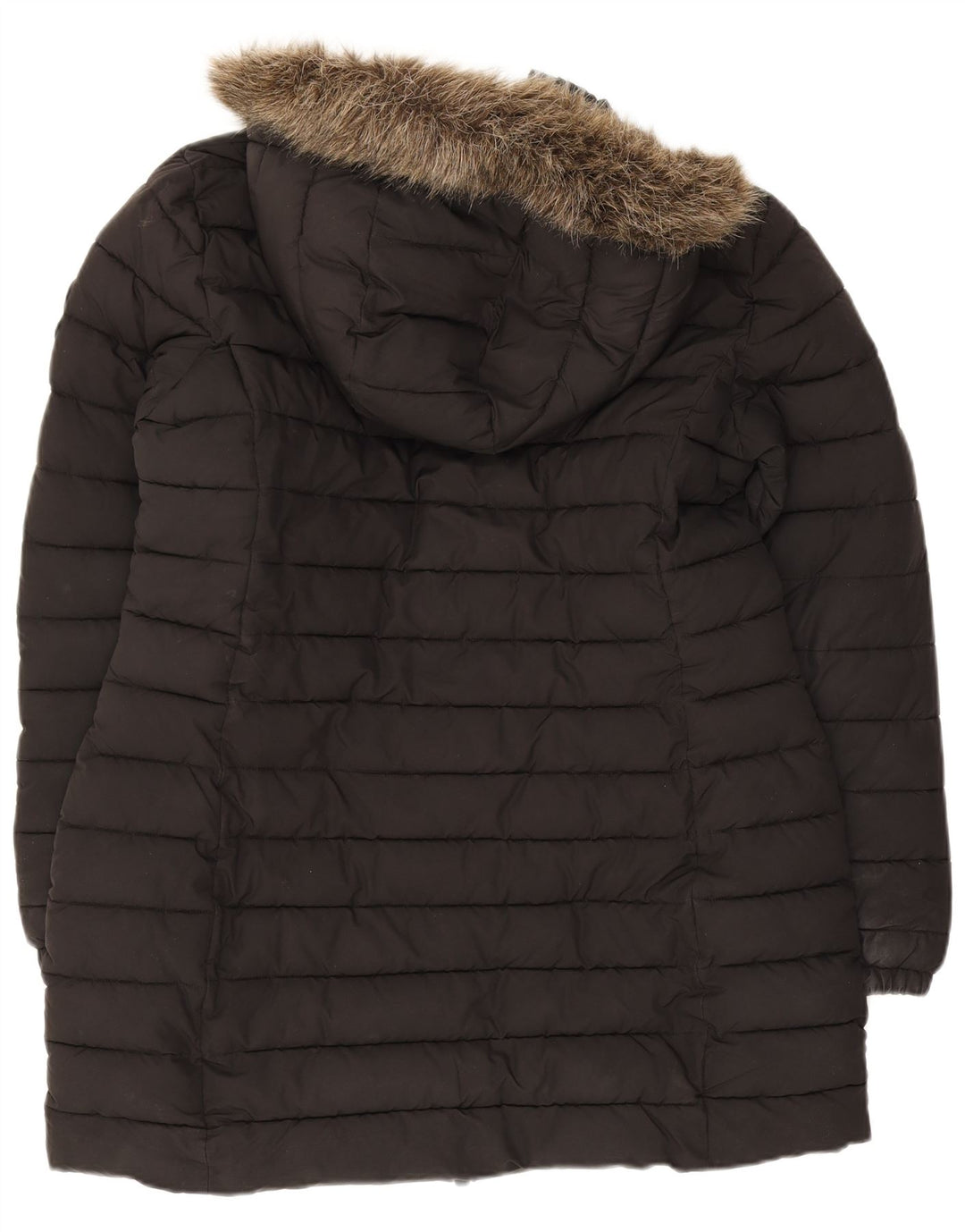 Cappotto imbottito con cappuccio da donna Superdry UK 16 grande poliestere nero