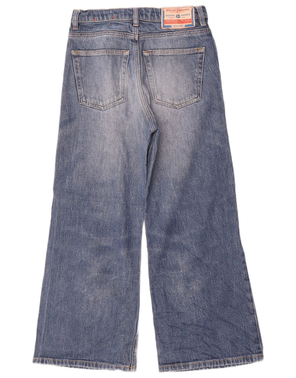 Jeans Diesel da bambino a gamba larga effetto consumato 9-10 anni W26 L24 cotone blu