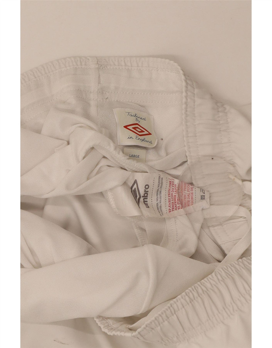 UMBRO Pantaloncini sportivi da uomo Inghilterra grandi poliestere bianco