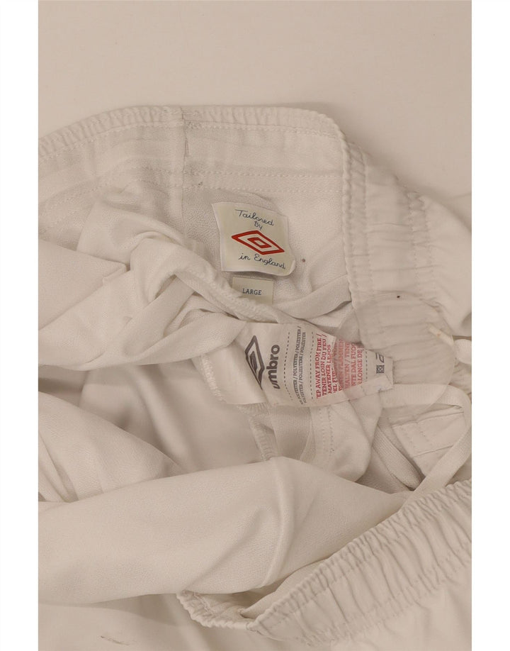 UMBRO Pantaloncini sportivi da uomo Inghilterra grandi poliestere bianco