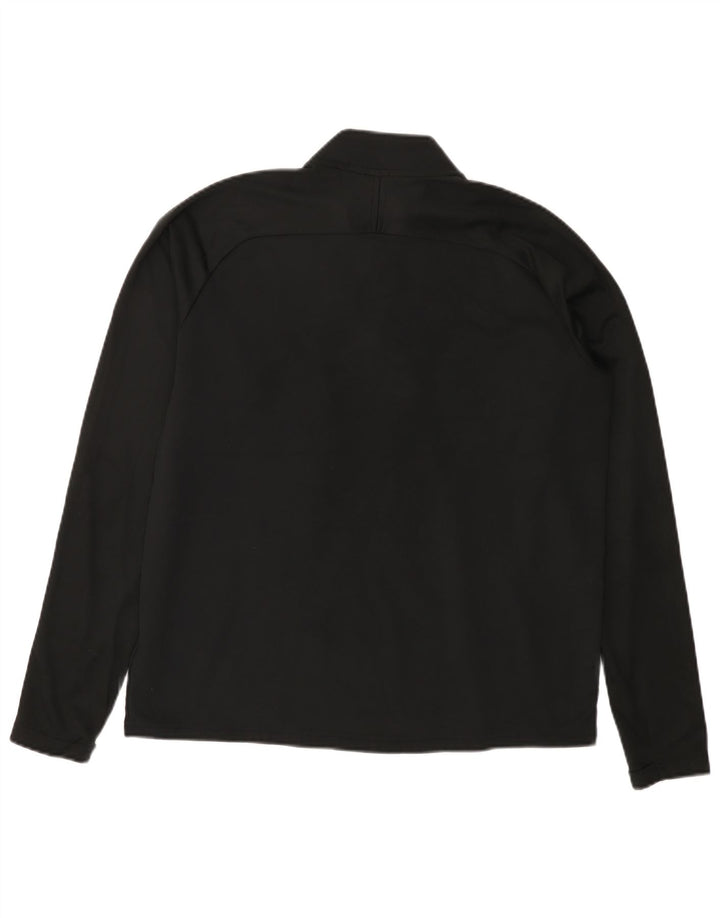 NIKE Maglia da ginnastica da uomo Dri Fit con zip e collo, grande, color block nero