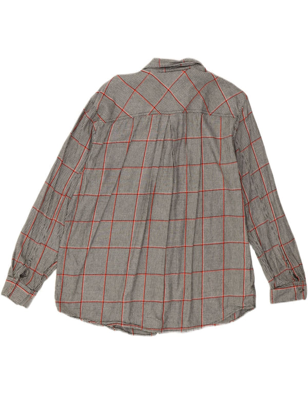 Camicia da donna Eddie Bauer UK 16 grande quadri grigi