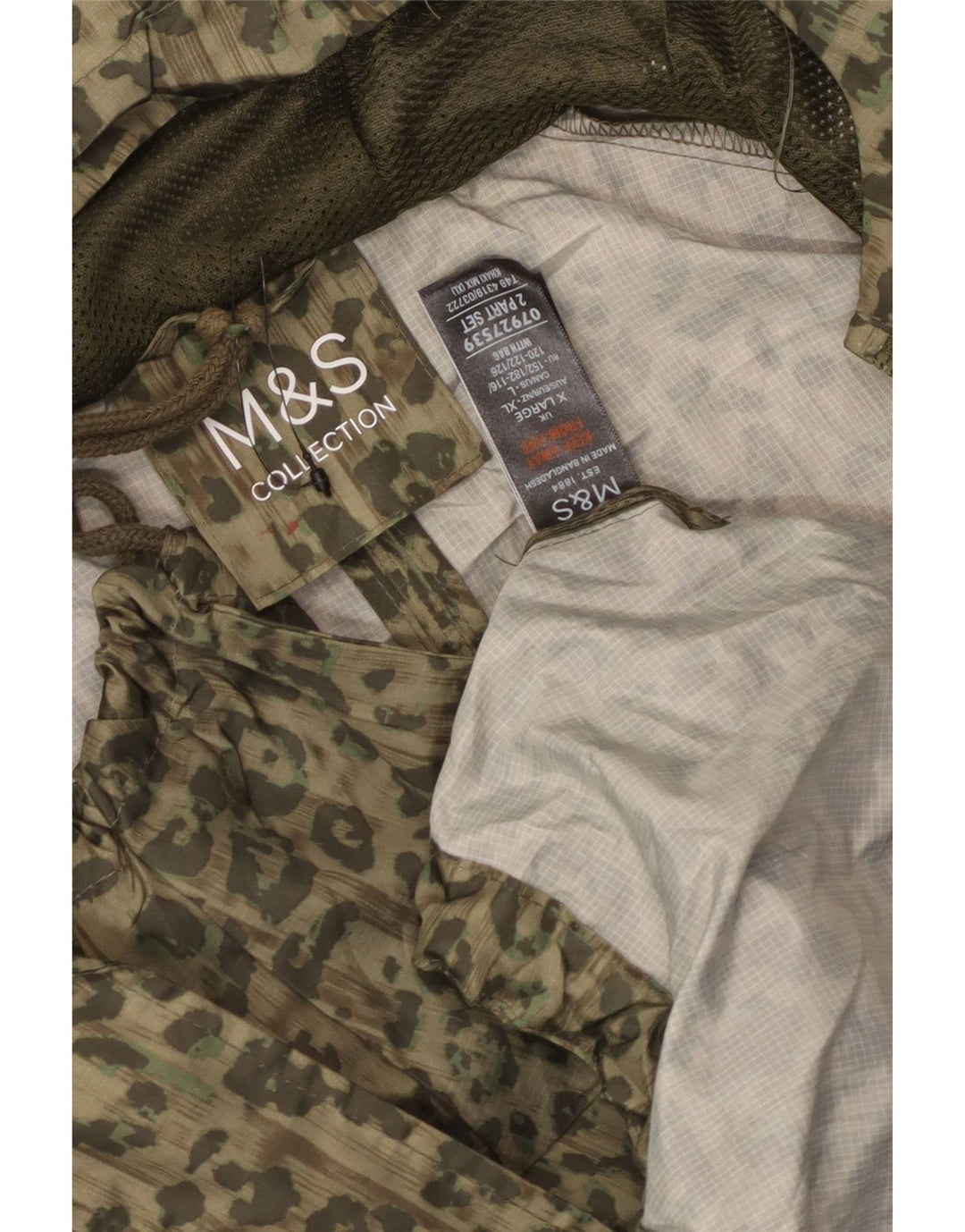 Giacca parka oversize da donna Marks & Spencer UK 18 XL stampa animalier kaki