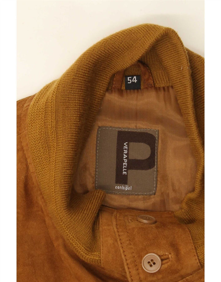 Bomber Uomo In Pelle Scamosciata Conbipel IT 54 XL Pelle Marrone